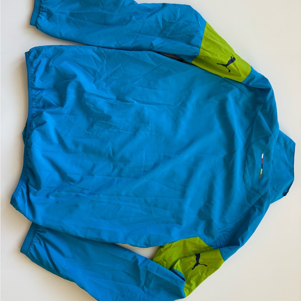 Puma Men's Teal and Lime Arsenal Windbreaker - Picture 5 of 5